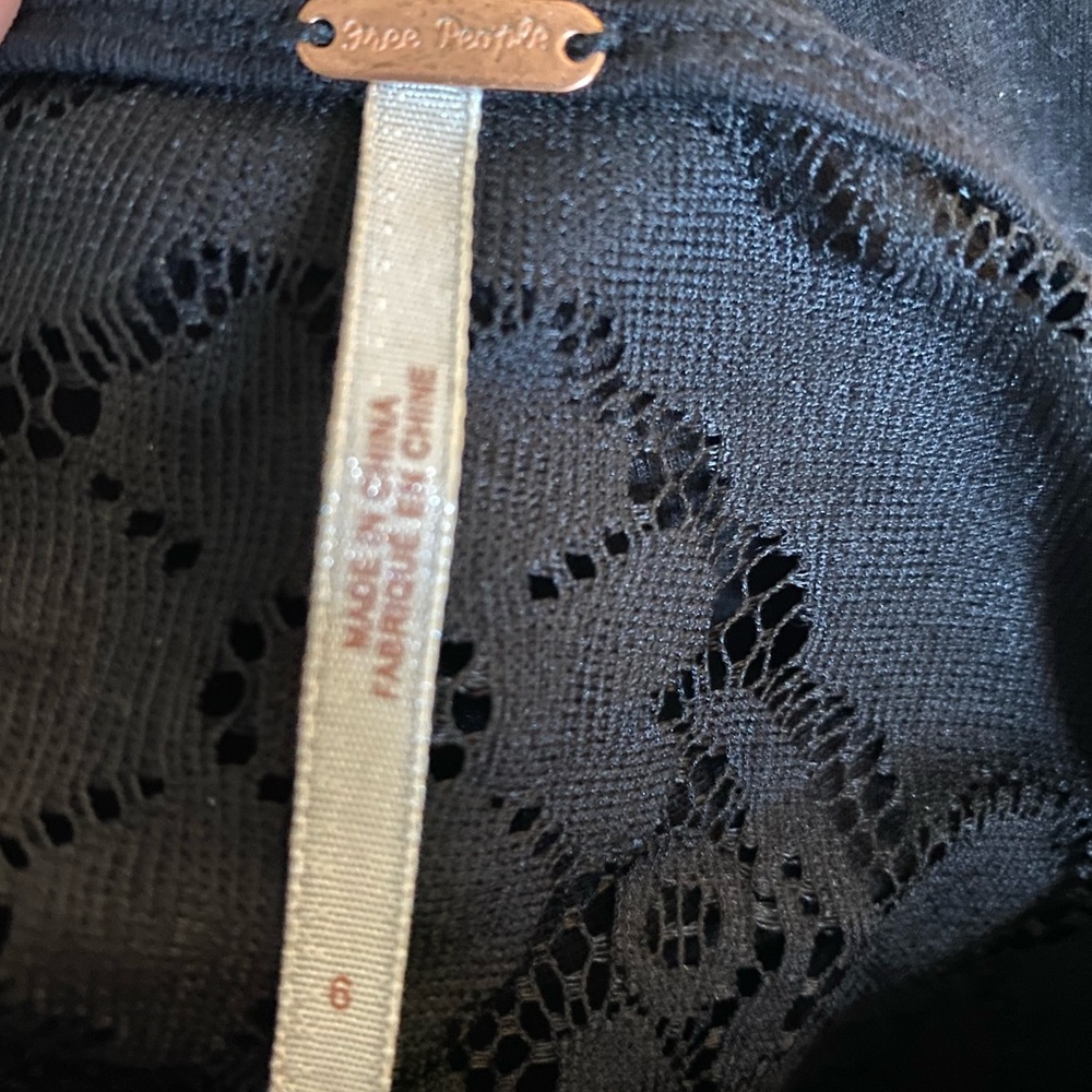 Free People Lover’s Folk Song Black Lace Mini Dress - Picture 6 of 6